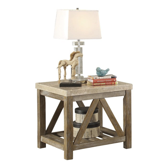 Ridley Weathered Natural End Table - Ornate Home
