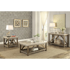 Ridley Weathered Natural End Table - Ornate Home