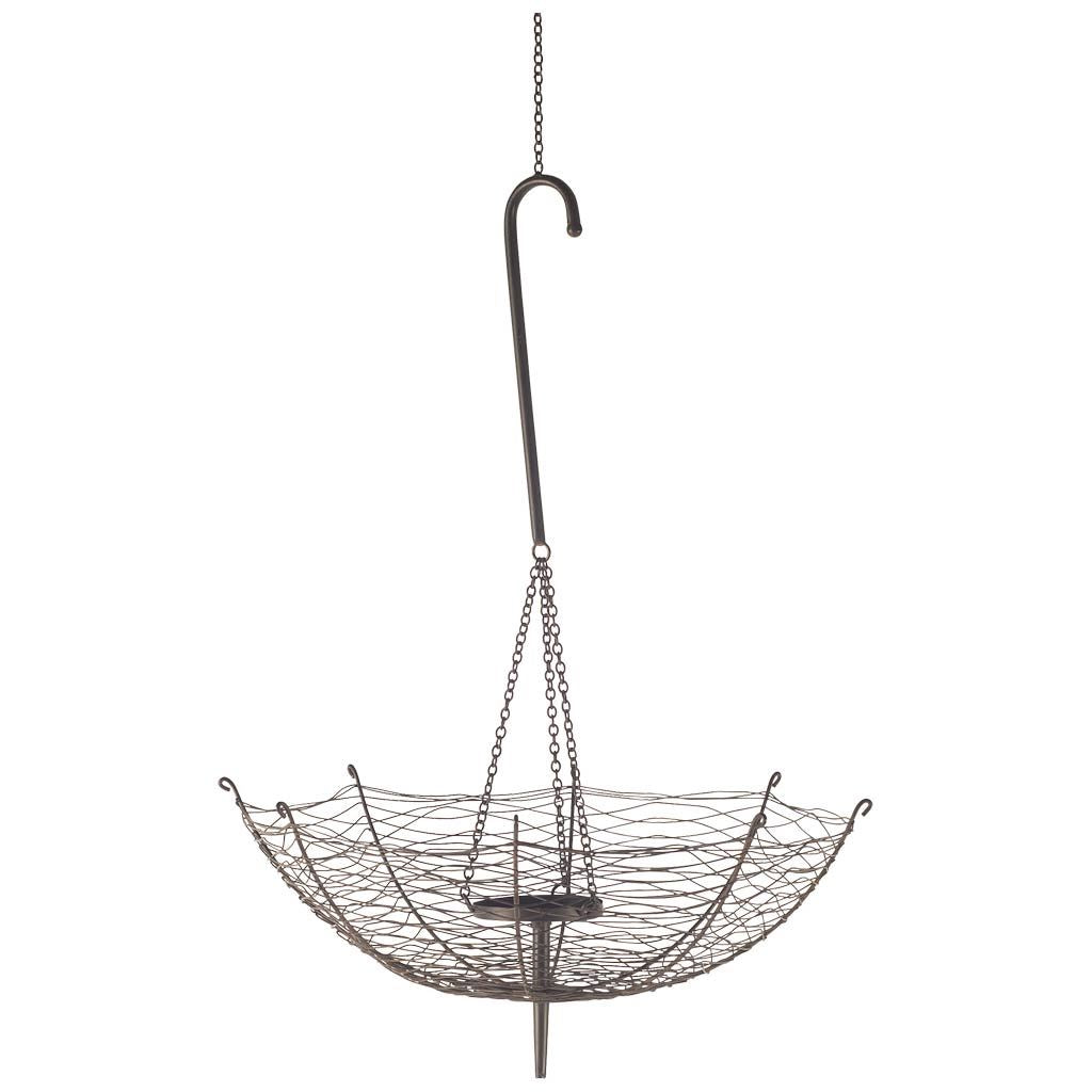 Rihanna Black Large Metal Umbrella Candle Holder Lantern - Ornate Home
