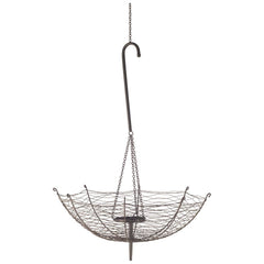Rihanna Black Large Metal Umbrella Candle Holder Lantern - Ornate Home