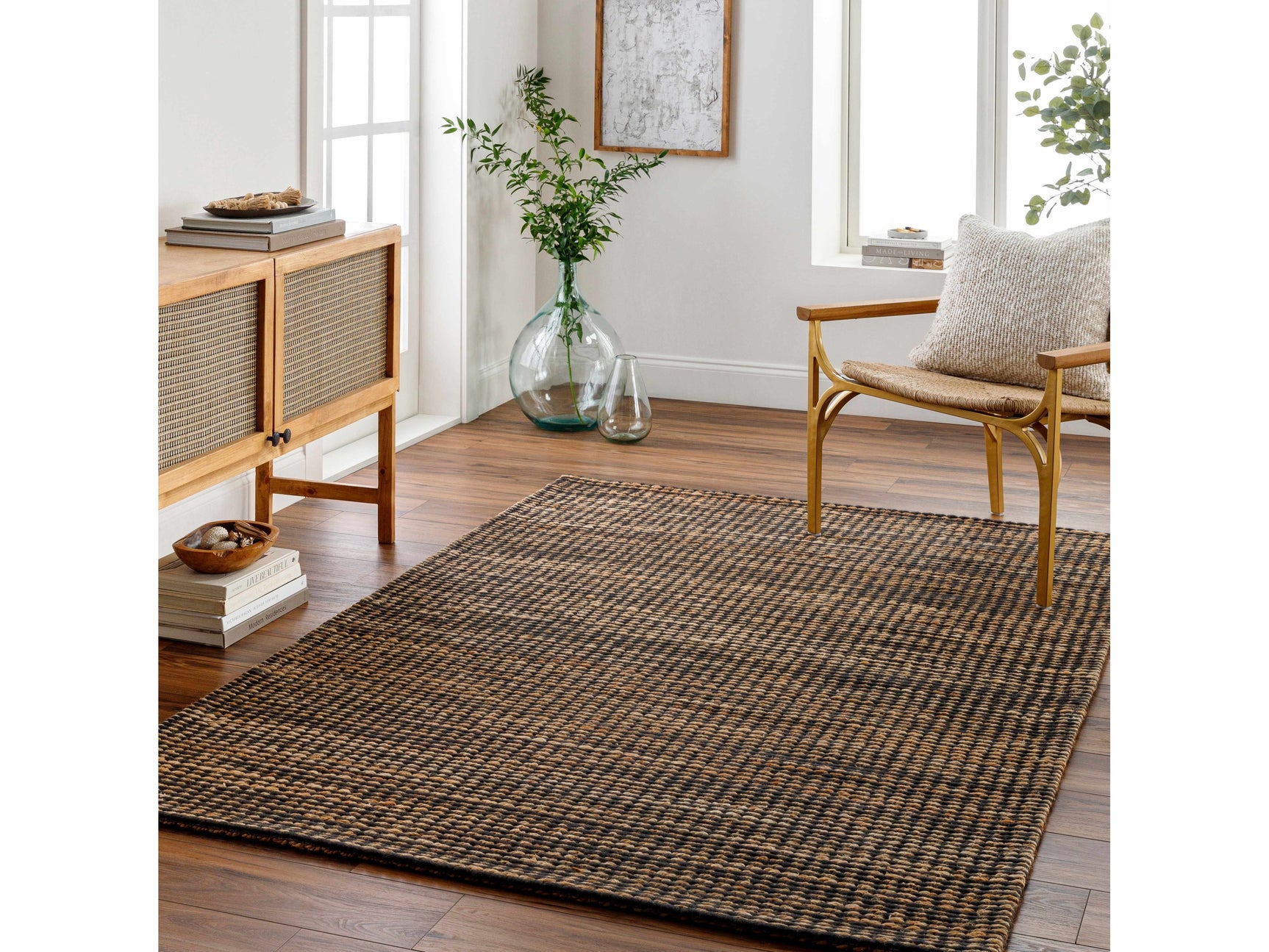 Riki Black Area Rug - Ornate Home