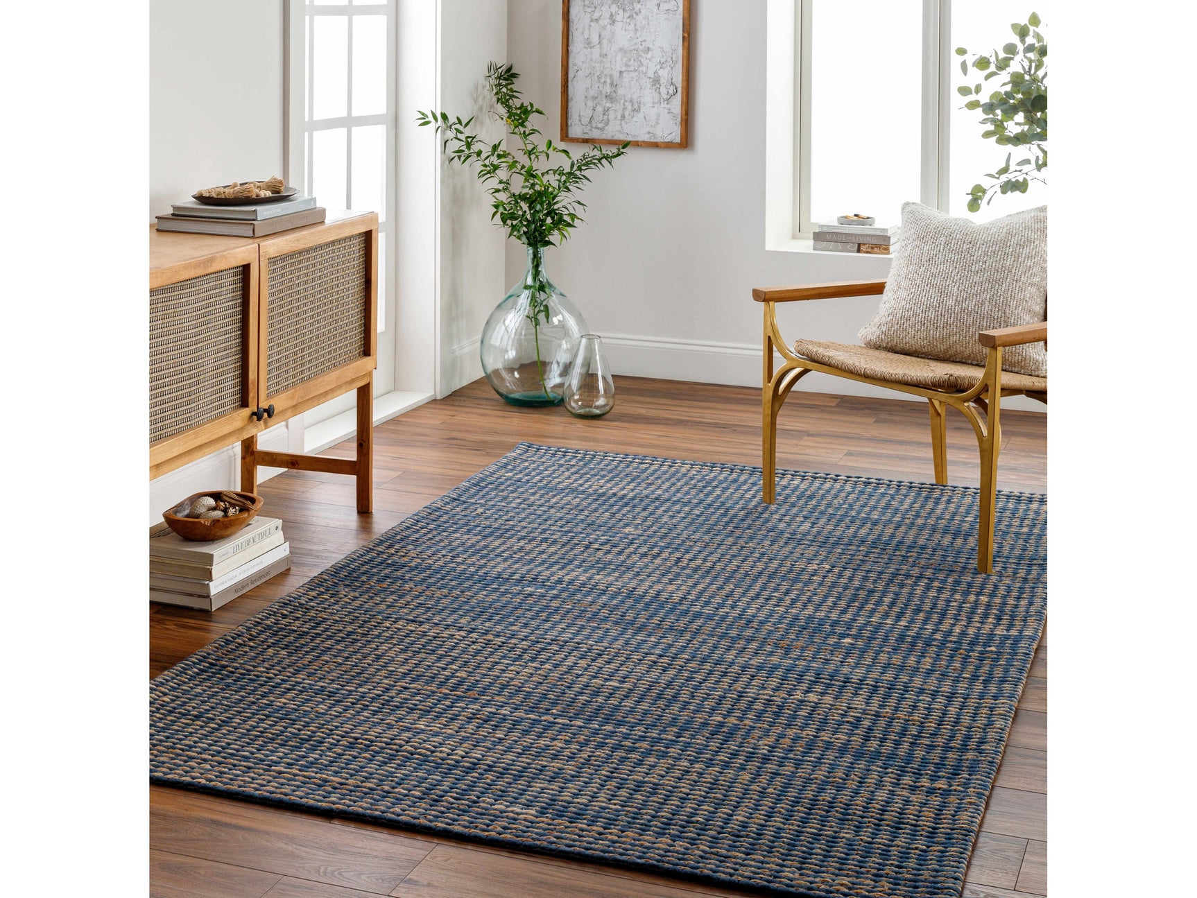 Riki Navy Area Rug - Ornate Home