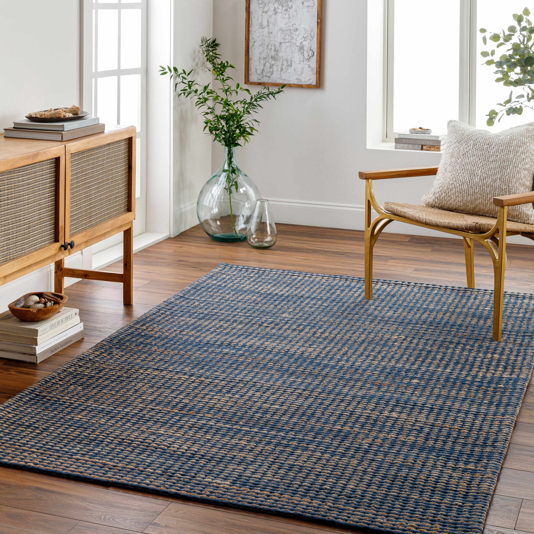 Riki Navy Area Rug - Ornate Home
