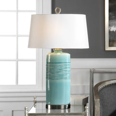 Rila Distressed Teal Table Lamp - Ornate Home