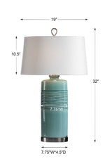 Rila Distressed Teal Table Lamp - Ornate Home