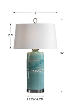 Rila Distressed Teal Table Lamp - Ornate Home