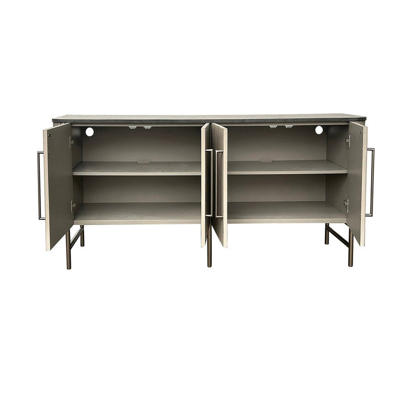 Riley Gray/Black Four-Door Sideboard - Ornate Home