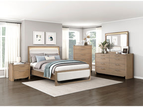Riley Light Brown/Beige 5-Piece Queen Bedroom Set - Ornate Home