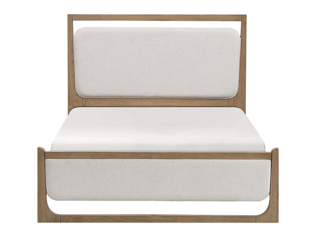 Riley Light Brown/Beige Eastern King Bed - Ornate Home