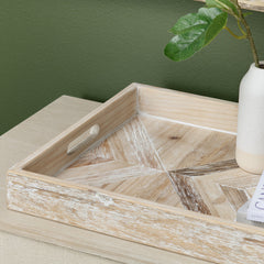 Riley Natural Rectangular Tray With Aztec Design - Ornate Home