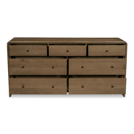 Riley Oak 7 Drawer Dresser - Ornate Home