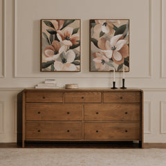 Riley Oak 7 Drawer Dresser - Ornate Home