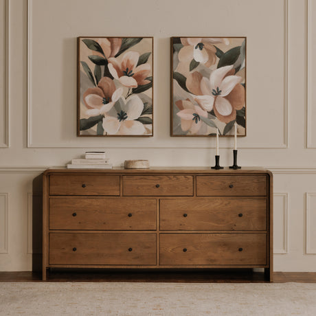 Riley Oak 7 Drawer Dresser - Ornate Home