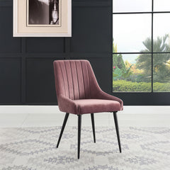 Riley Pink/Black Side Chair (Set of 2) - Ornate Home
