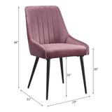 Riley Pink/Black Side Chair (Set of 2) - Ornate Home
