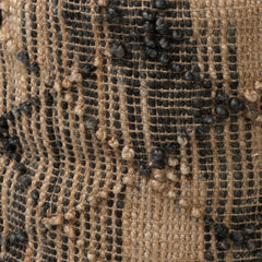 Riley Tan Jute Popcorn Stich Cylindrical Pouf - Ornate Home