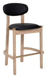 Rilou Black & Natural Barstool (Set of 2)