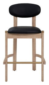Rilou Black & Natural Barstool (Set of 2)