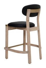 Rilou Black & Natural Counter Stool (Set of 2)
