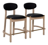 Rilou Black & Natural Counter Stool (Set of 2)