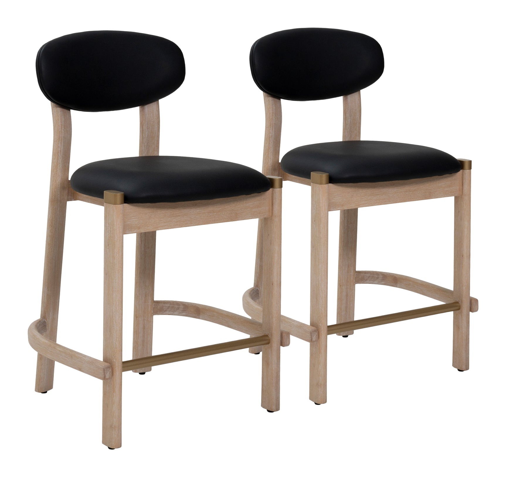 Rilou Black & Natural Counter Stool (Set of 2)