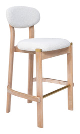 Rilou White & Natural Barstool (Set of 2) - Ornate Home