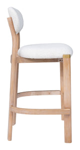 Rilou White & Natural Barstool (Set of 2) - Ornate Home