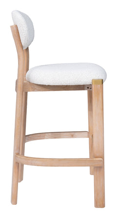 Rilou White & Natural Barstool (Set of 2) - Ornate Home