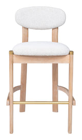 Rilou White & Natural Barstool (Set of 2) - Ornate Home