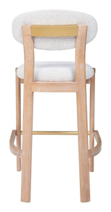 Rilou White & Natural Barstool (Set of 2) - Ornate Home