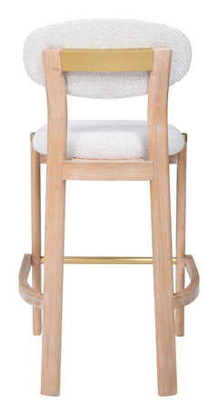 Rilou White & Natural Barstool (Set of 2) - Ornate Home