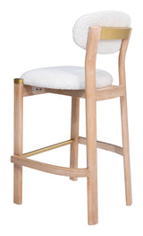 Rilou White & Natural Barstool (Set of 2) - Ornate Home
