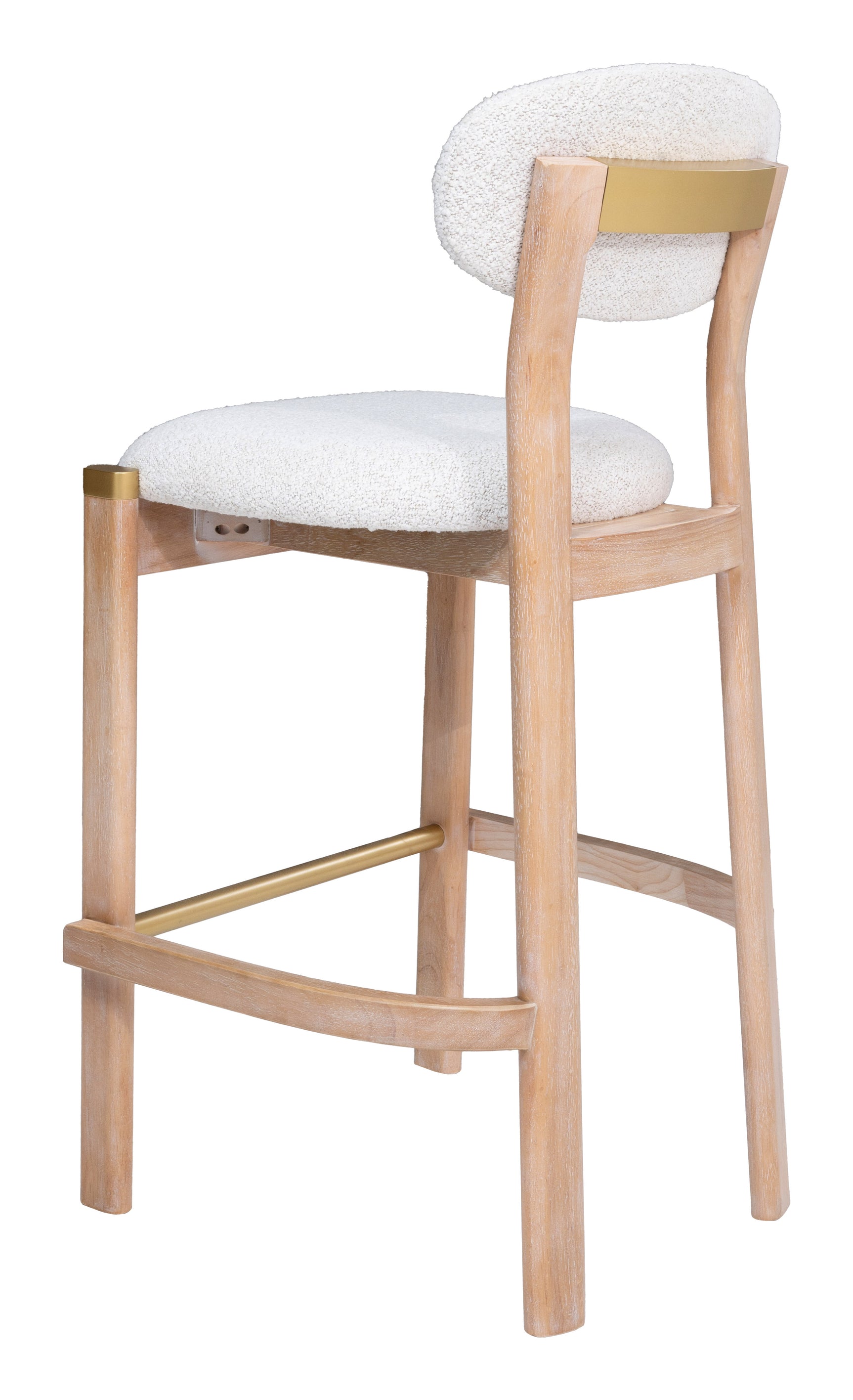 Rilou White & Natural Barstool (Set of 2) - Ornate Home