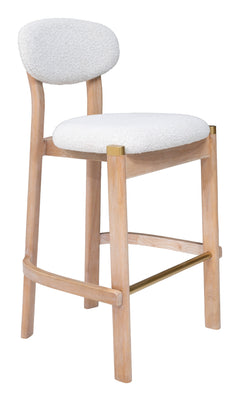 Rilou White & Natural Barstool (Set of 2) - Ornate Home