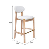 Rilou White & Natural Barstool (Set of 2) - Ornate Home