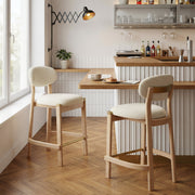 Rilou White & Natural Counter Stool (Set of 2) - Ornate Home
