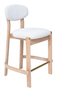 Rilou White & Natural Counter Stool (Set of 2) - Ornate Home