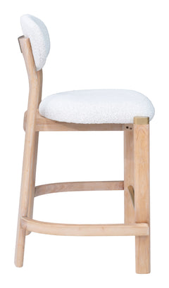 Rilou White & Natural Counter Stool (Set of 2) - Ornate Home