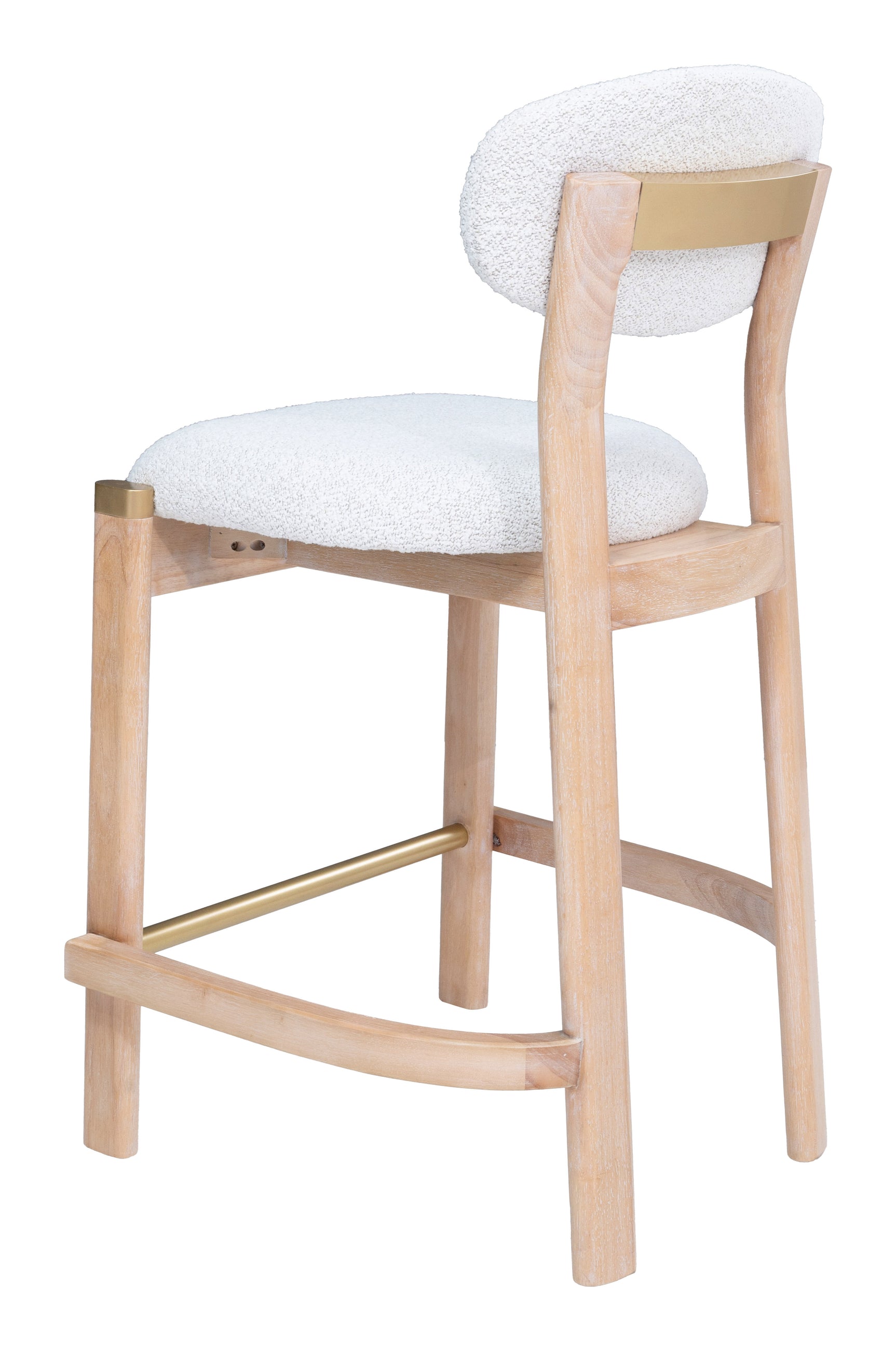 Rilou White & Natural Counter Stool (Set of 2) - Ornate Home