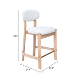 Rilou White & Natural Counter Stool (Set of 2) - Ornate Home