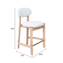 Rilou White & Natural Counter Stool (Set of 2) - Ornate Home