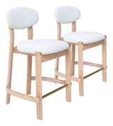 Rilou White & Natural Counter Stool (Set of 2) - Ornate Home