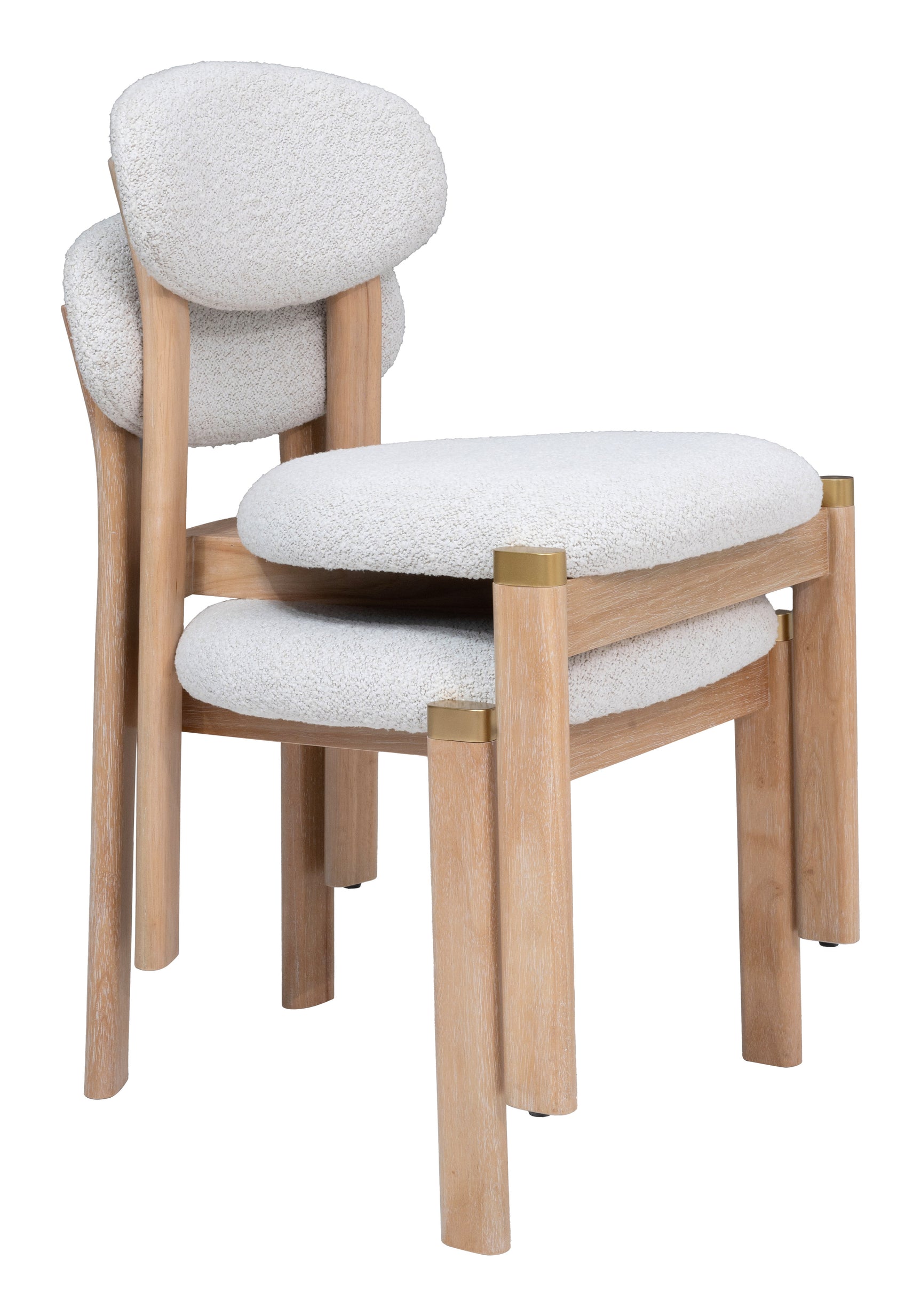 Rilou White & Natural Dining Chair (Set of 2) - Ornate Home