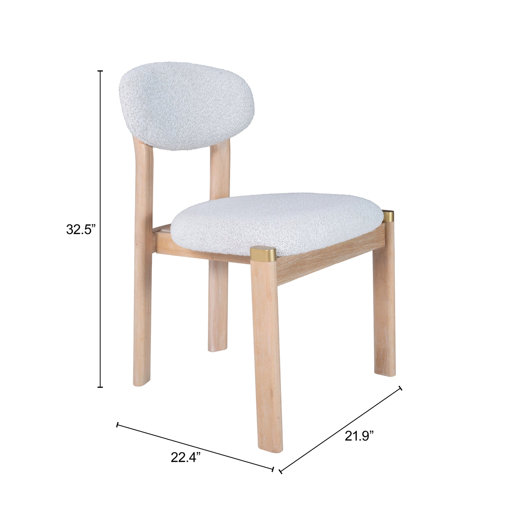 Rilou White & Natural Dining Chair (Set of 2) - Ornate Home