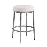 Rilva Gunmetal Backless Round Counter Height Stool - Ornate Home