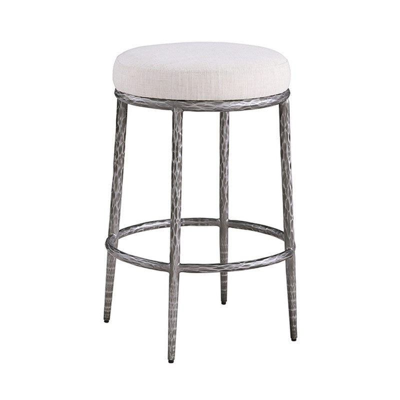 Rilva Gunmetal Backless Round Counter Height Stool - Ornate Home