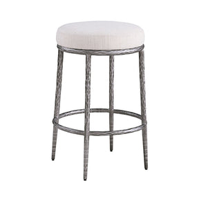 Rilva Gunmetal Backless Round Counter Height Stool - Ornate Home