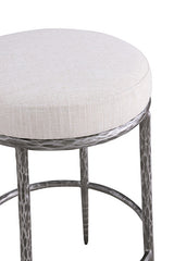 Rilva Gunmetal Backless Round Counter Height Stool - Ornate Home