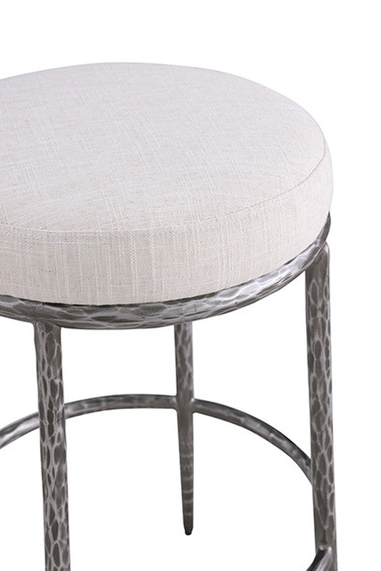Rilva Gunmetal Backless Round Counter Height Stool - Ornate Home