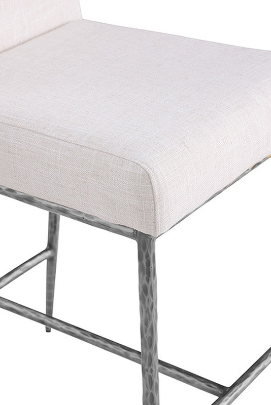 Rilva Gunmetal/White Counter Height Stool - Ornate Home